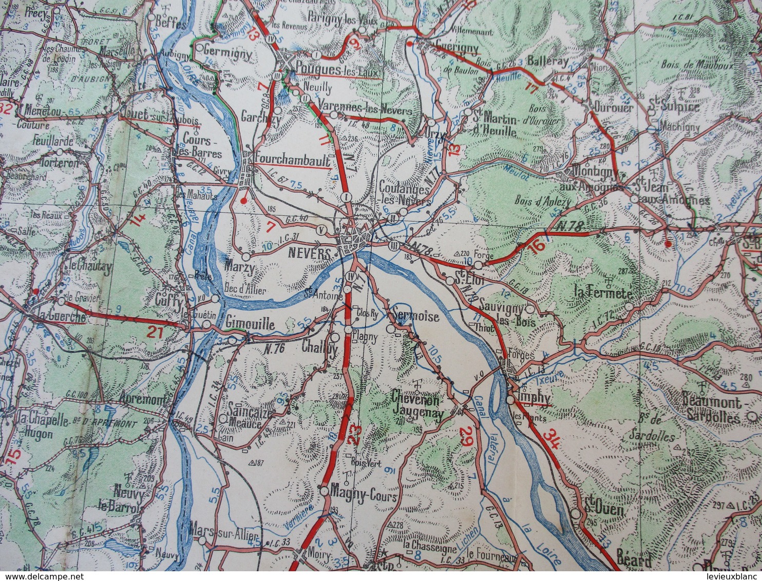 Carte MICHELIN /N° 24 Nevers-Chalon/ Ch Delagrave/ Paris/ Automobiles Renault et Delaunay Belleville/ Vers 1905  PGC187