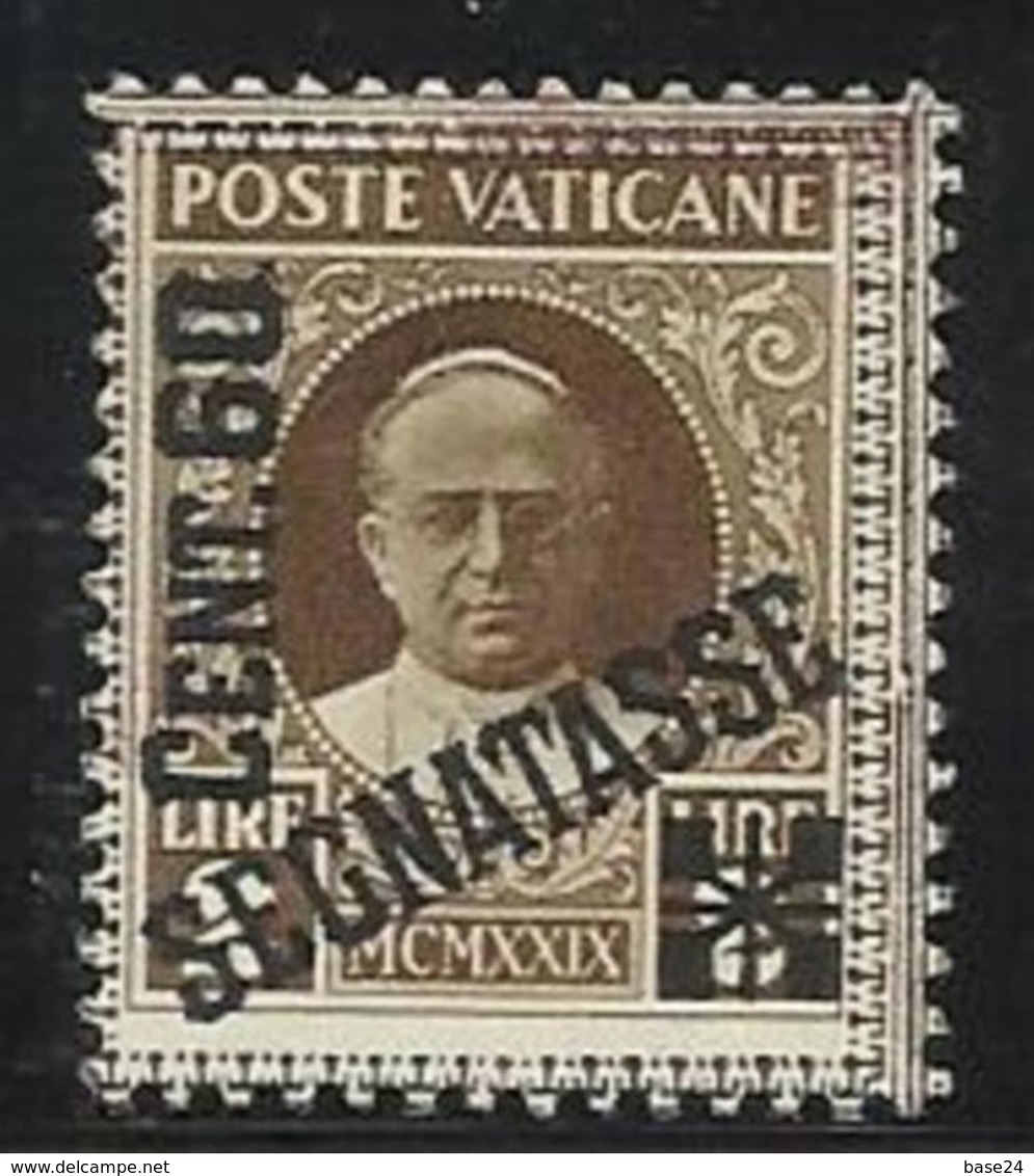 1931 Vaticano Vatican SEGNATASSE  POSTAGE DUE 60c Su 2L Bruno MNH** Punto Scarsità Gomma - Portomarken