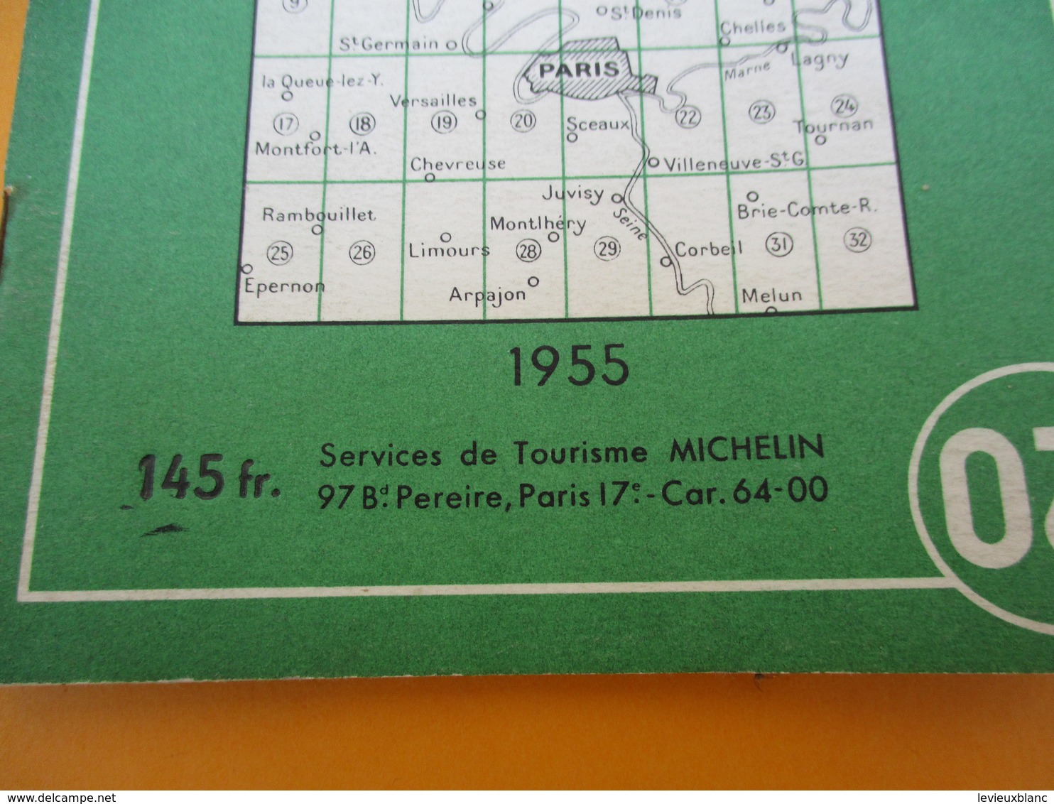 Pneu Michelin / Carte Cycliste/ 50 Km Autour De Paris/ Services De Tourisme/1955     PGC199 - Strassenkarten