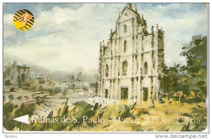 TARJETA DE MACAO DE UNA IGLESIA EN RUINAS  (CHURCH) - Altri - Asia