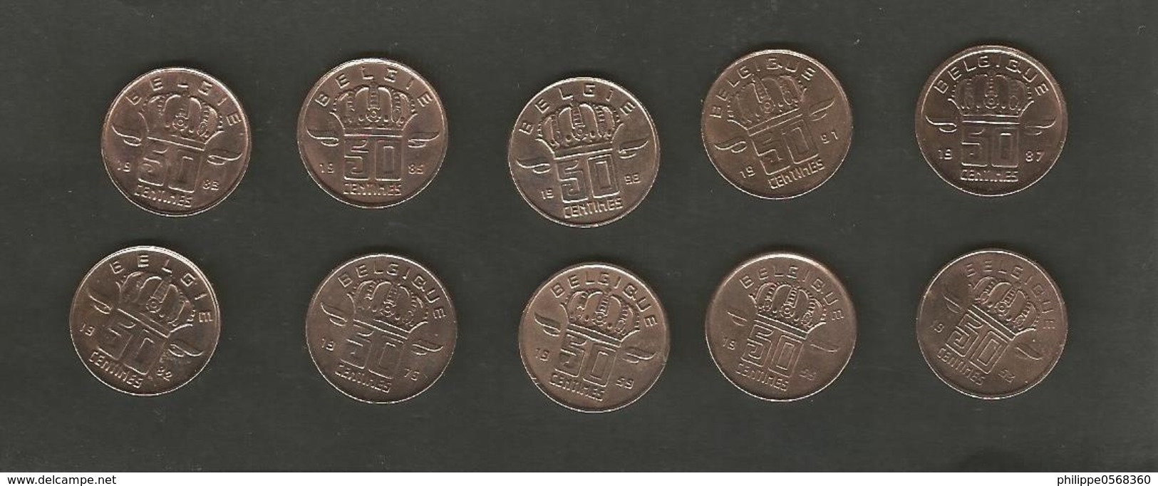 Lot De Monnaies Belgique 50 Centimes - Sonstige & Ohne Zuordnung