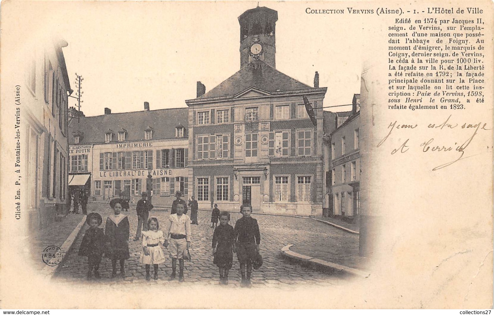 02-VERVINS- L'HÔTEL DE VILLE - Vervins