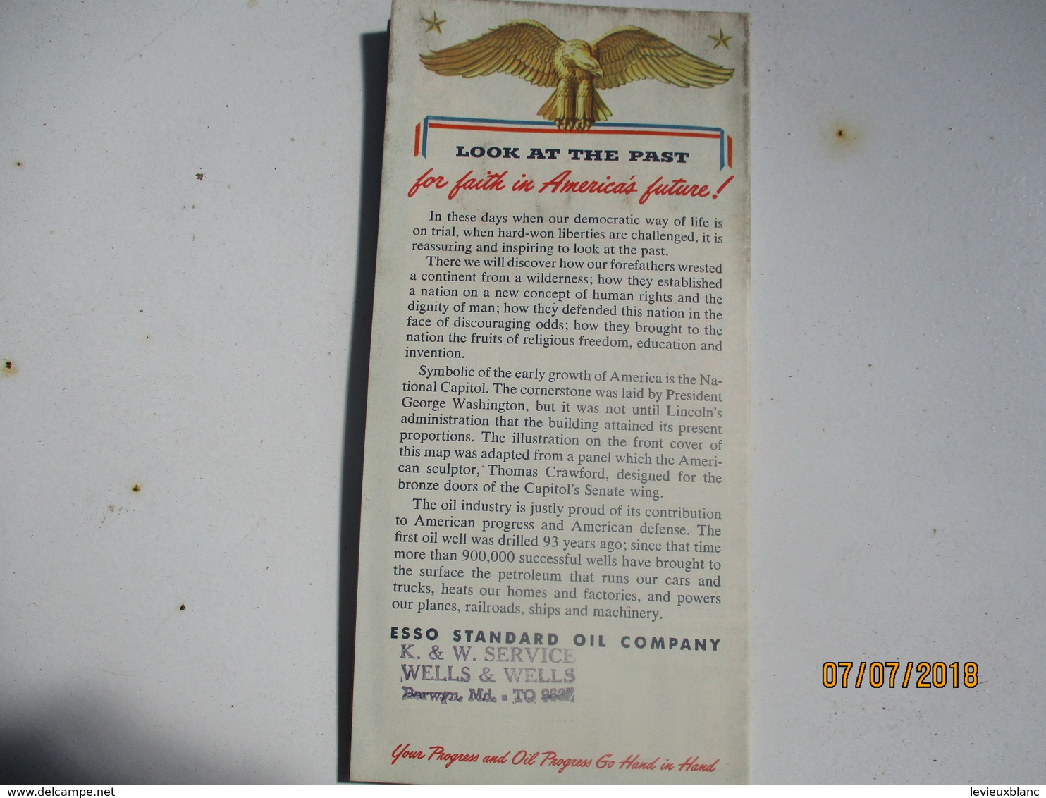 Carte Routiére/ESSO Standard Oil Co/WASHINGTON DC And Vicinity/Visitor'sGuide/General Drafting & Co New York/1952 PGC233 - Cartes Routières