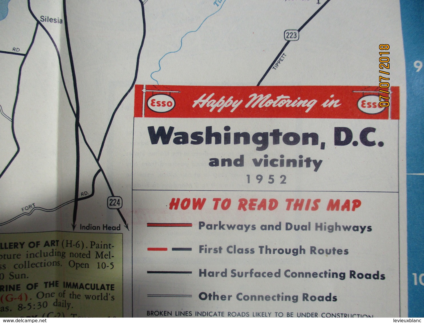 Carte routiére/ESSO Standard Oil Co/WASHINGTON DC and Vicinity/Visitor'sGuide/General Drafting & Co New York/1952 PGC233