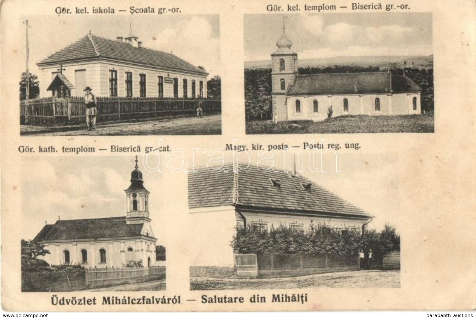 ** T2/T3 Mihálcfalva, Michelsdorf, Mihalt; Scoala Gr.-or., Biserica Gr.-or., Biserica Gr.-cat., Posta Reg. Ung. / Görögk - Non Classés