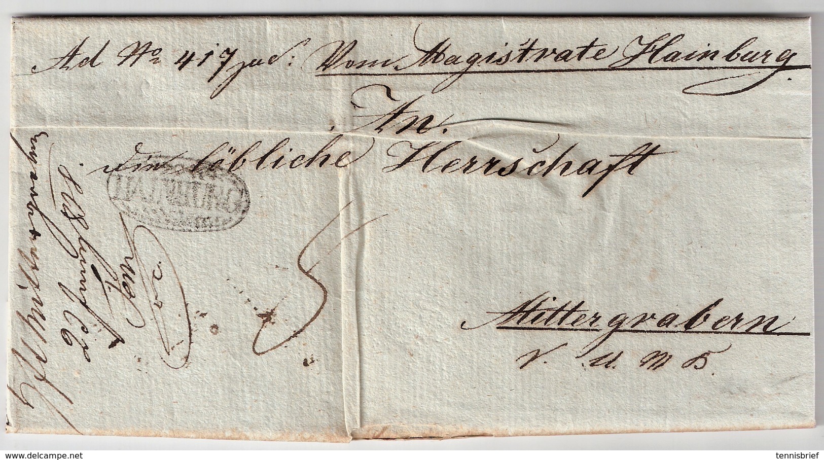 Österreich, 1838, " Hainburg ", Zier-Stp. ,   A619 - ...-1850 Vorphilatelie