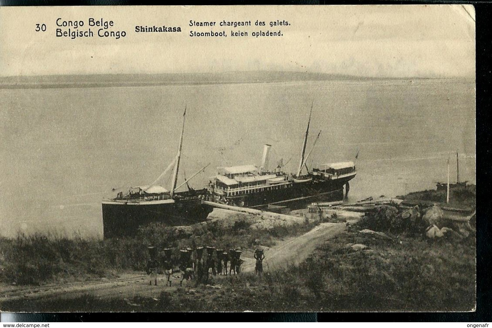 Carte Neuve   N° 42 Vue 30. Shinkakasa: Steamer Chargeant Des Galets  Obl.Staneyville 07/09/1913 - Entiers Postaux