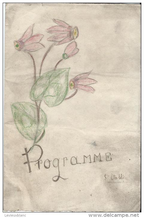 Programme De Fête D'Ecole/dessin Cyclamen/ Sainte Clotide/ 1921   CH35bis - Diploma's En Schoolrapporten