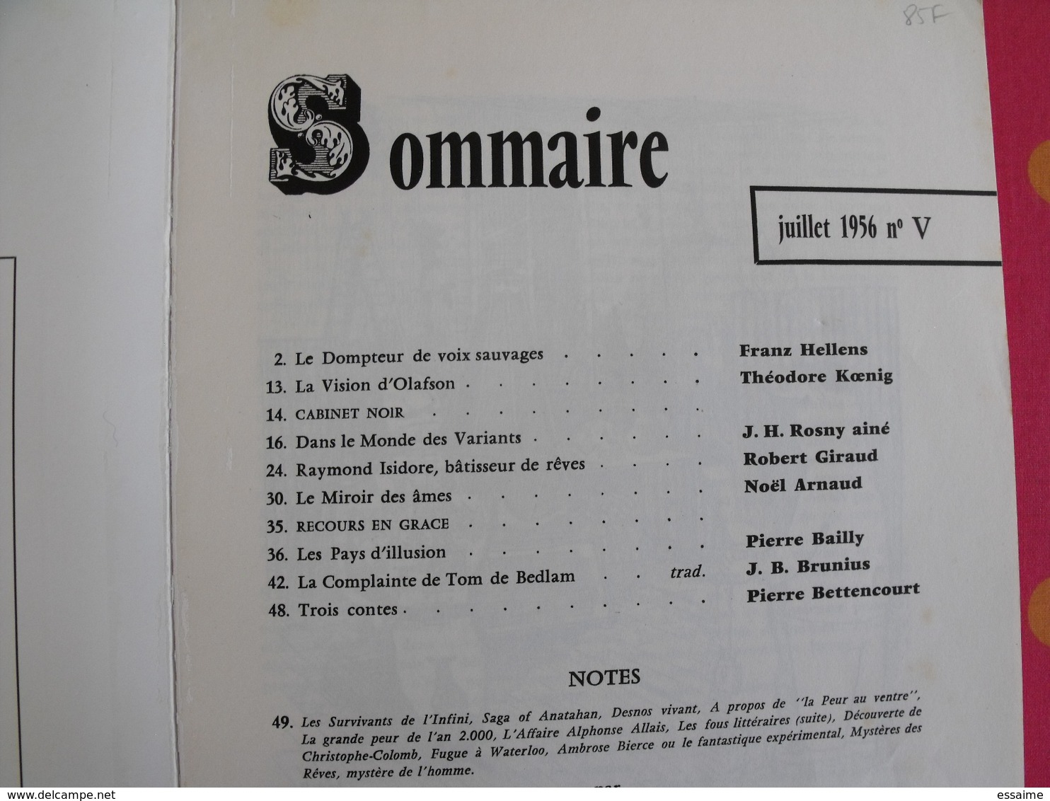 Bizarre N° 5 De Juillet 1956. Rosny Bailly Bettencourt Doisneau Siné Guy Bourdin Christophe Michel Laclos - Humor