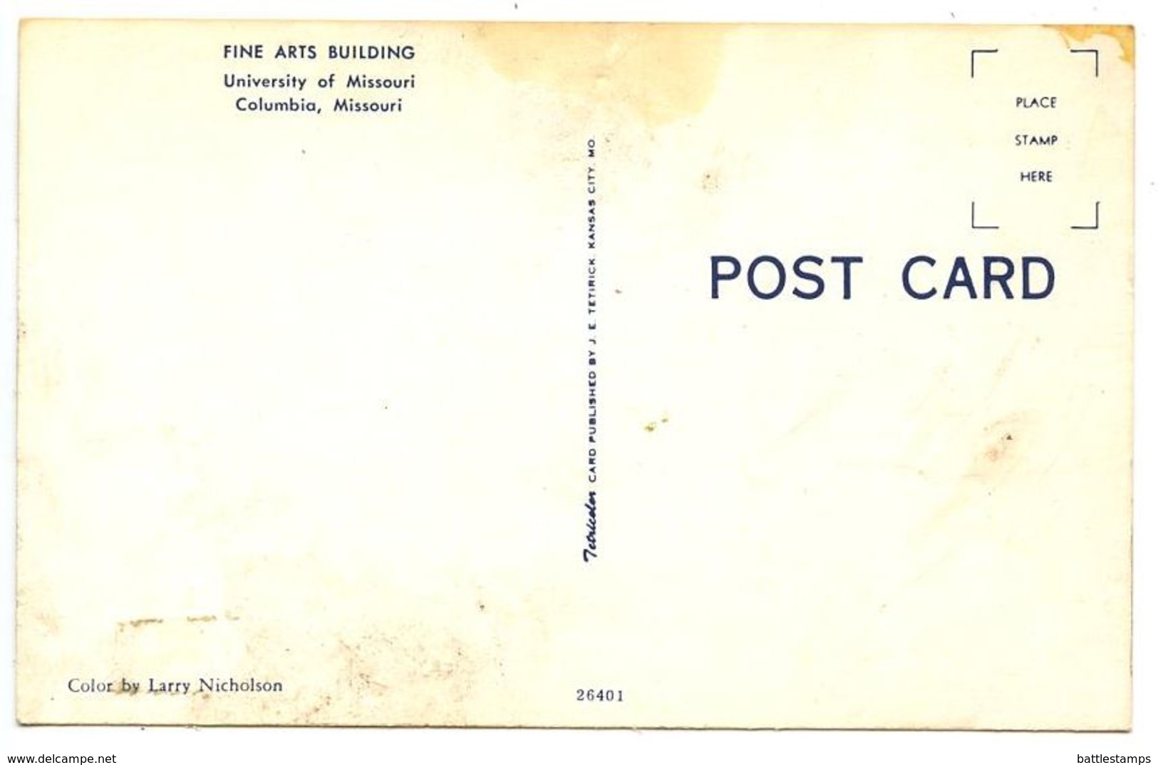 United States Modern Postcard Columbia, MO - Fine Arts Building, University Of Missouri - Columbia