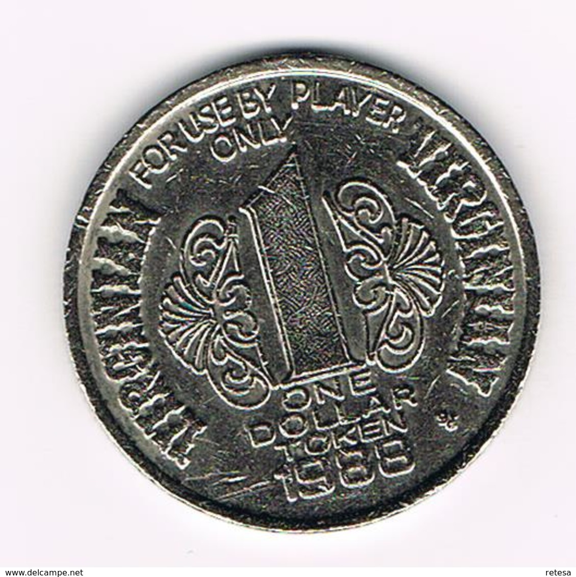 &-  VIRGINIAN  1 DOLLAR TOKEN HOTEL CASINO RENO 1988 - Souvenirmunten (elongated Coins)