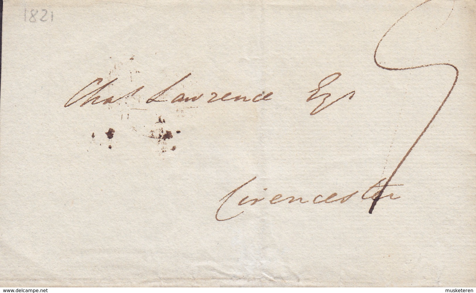 Great Britan Prephilately Robert Bayley Esq. 10th Dec. 1821 Cover Brief Circular B.D.E. 821 Cds. !! - ...-1840 Precursores