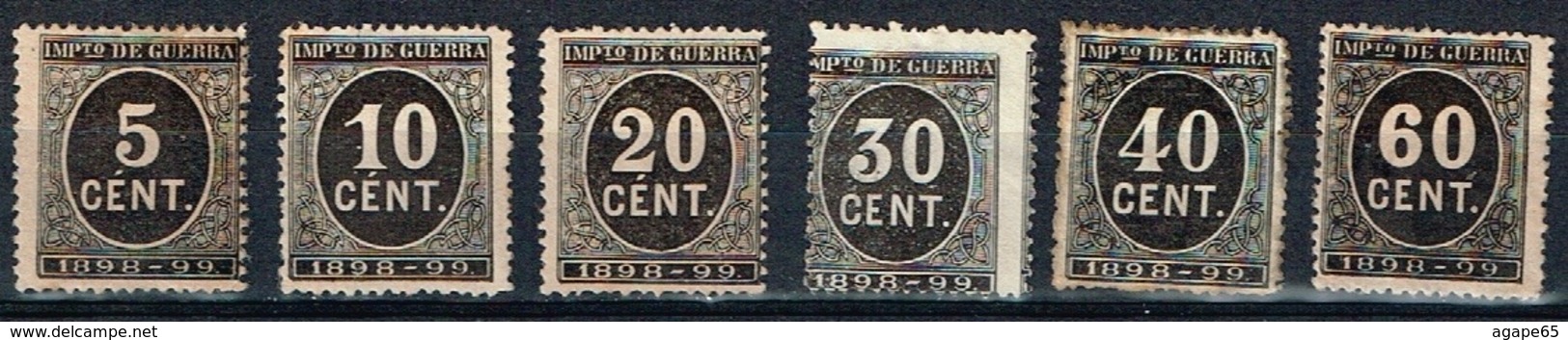 Impuesto De Guerra 1898-99, 5,10,20,30,40 Y 60 Cts - Oorlogstaks