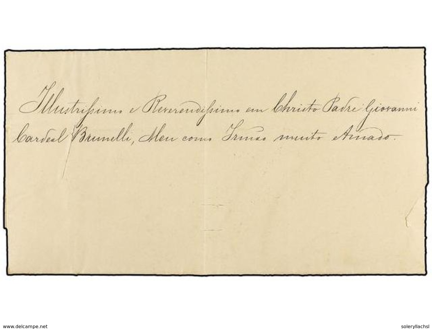 502 BRASIL. 1853 (June 11). Entire Letter Written From Rio De Janeiro Addressed To 'Cardeal Giovanni Brunelli' With Lett - Sonstige & Ohne Zuordnung