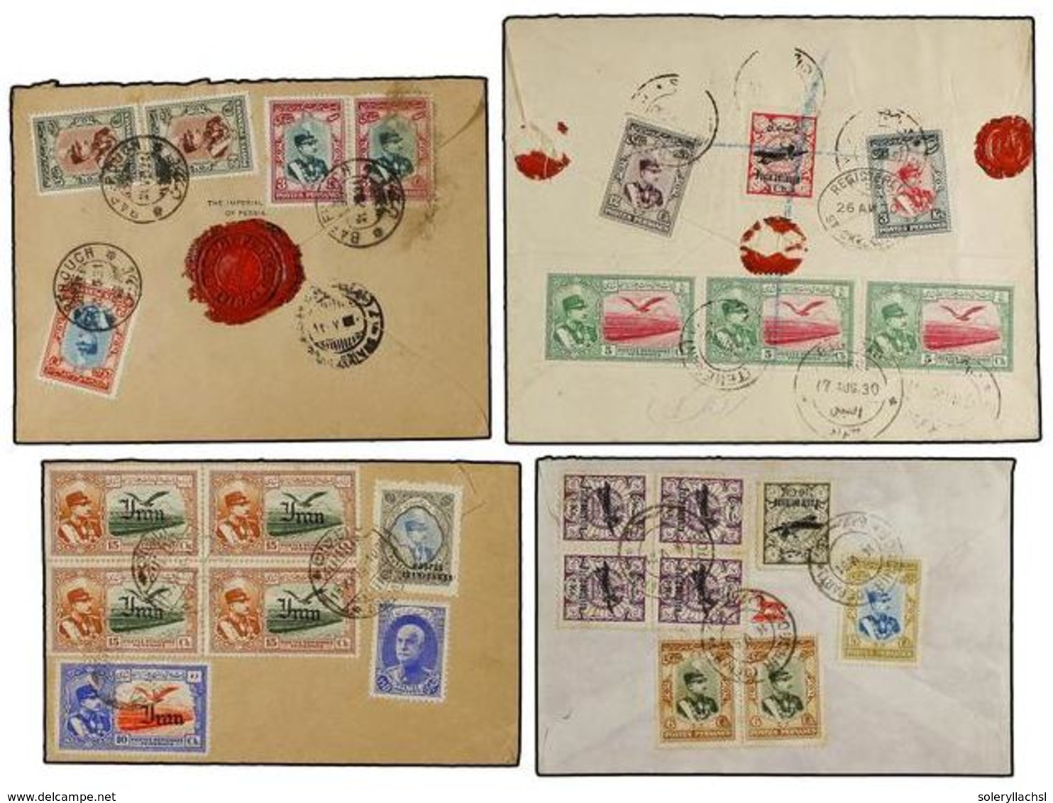 3548 IRAN. 1930-36. AIR MAIL. Lot Of 6 Covers Colourfull Frankings. - Sonstige & Ohne Zuordnung