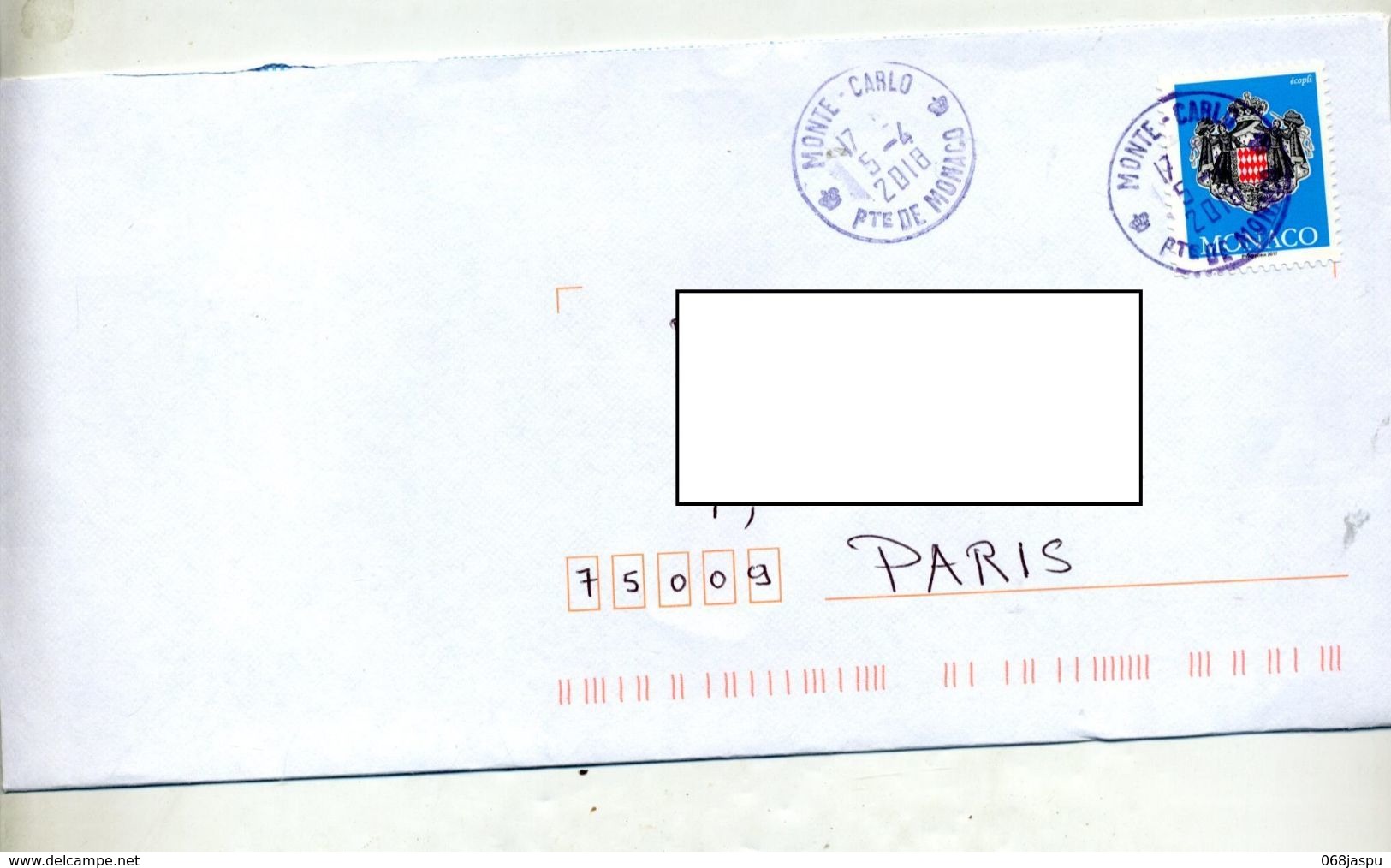 Lettre Cachet Monte Carlo Sur Armoirie - Maschinenstempel (EMA)