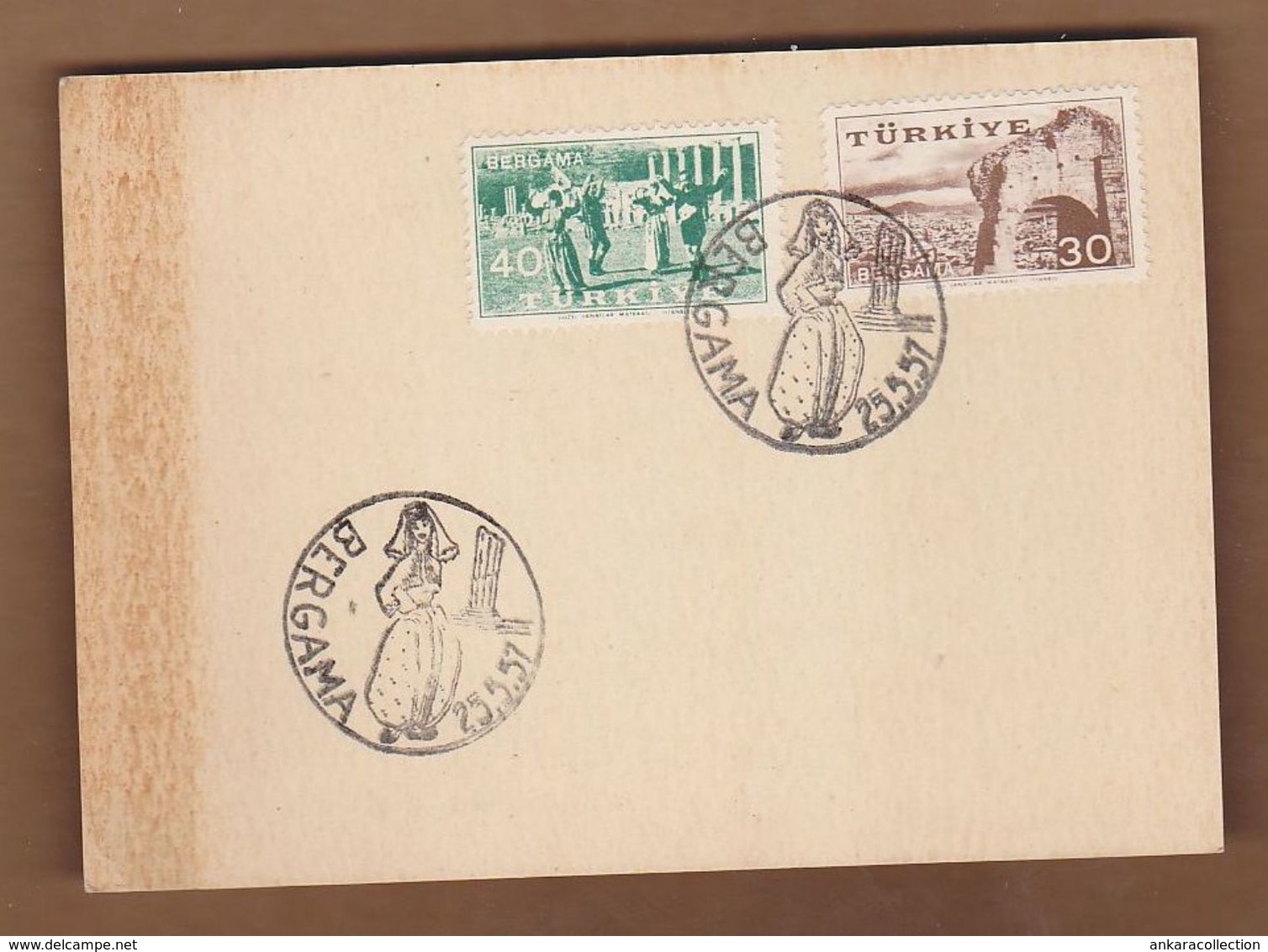 AC- TURKEY POSTAL STATIONARY - BERGAMA 25.05.19578 - Entiers Postaux