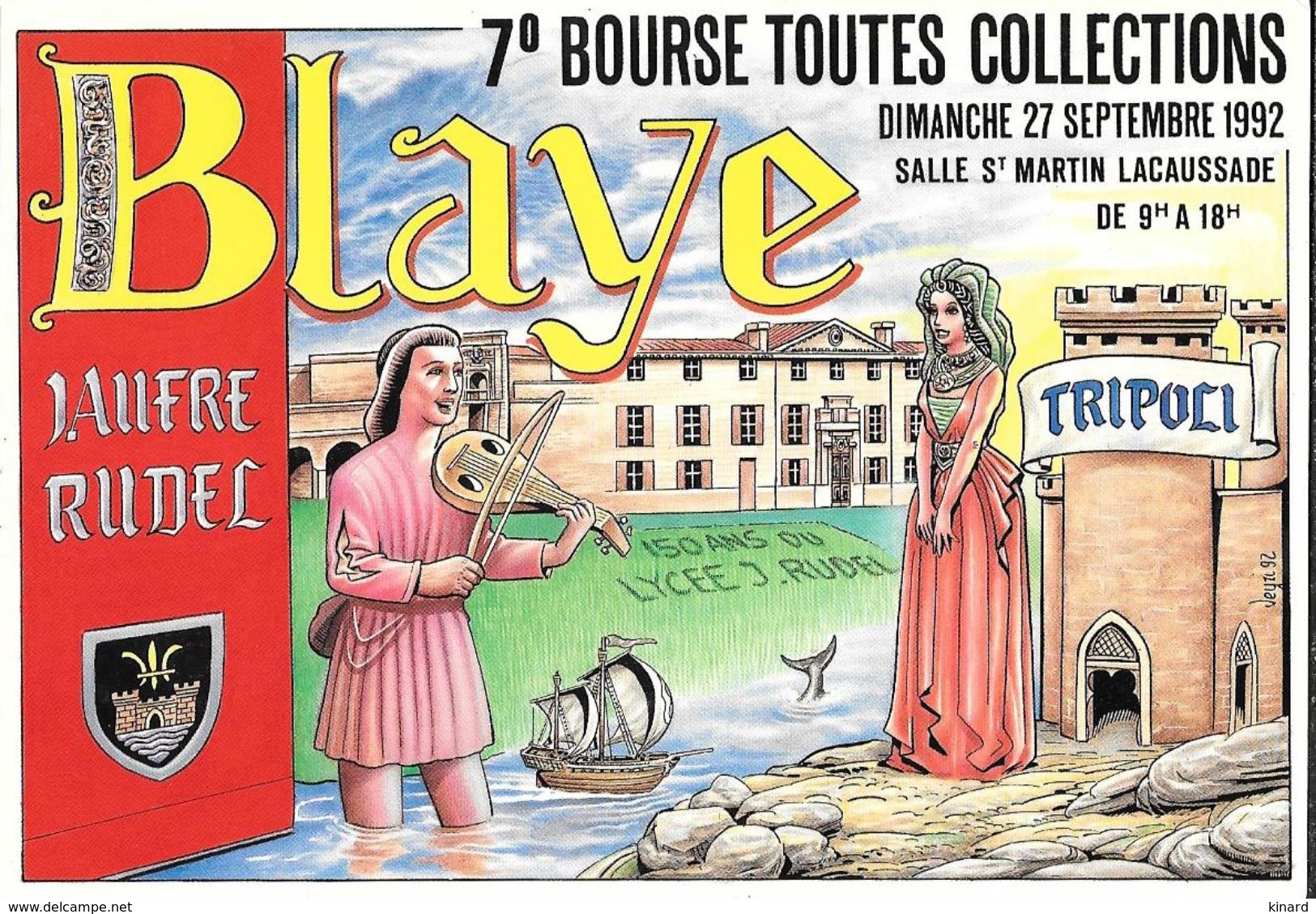 ILLUSTRATEUR ...BERNARD VEYRI..   BLAYE ....7° BOURSE TOUTES COLLECTIONS...1992...  TBE  SCAN - Veyri, Bernard