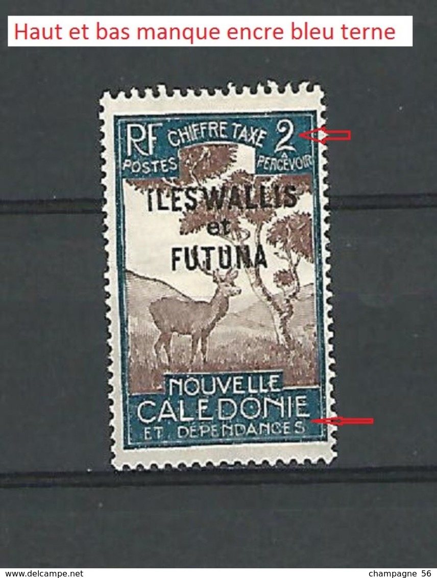 VARIÉTÉS 1930 N° 11 NOUVELLE CALÉDONIE SURCHARGE ILES WALLIS ET FUTUNA  2C NEUF DOS CHARNIÈRE - Timbres-taxe