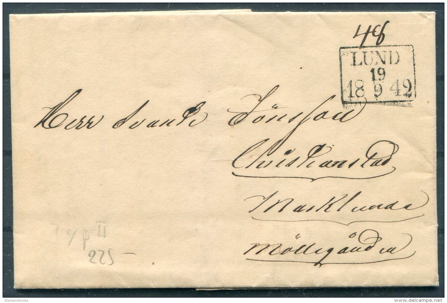 1842 Sweden Lund - Christianstad Entire - ... - 1855 Voorfilatelie