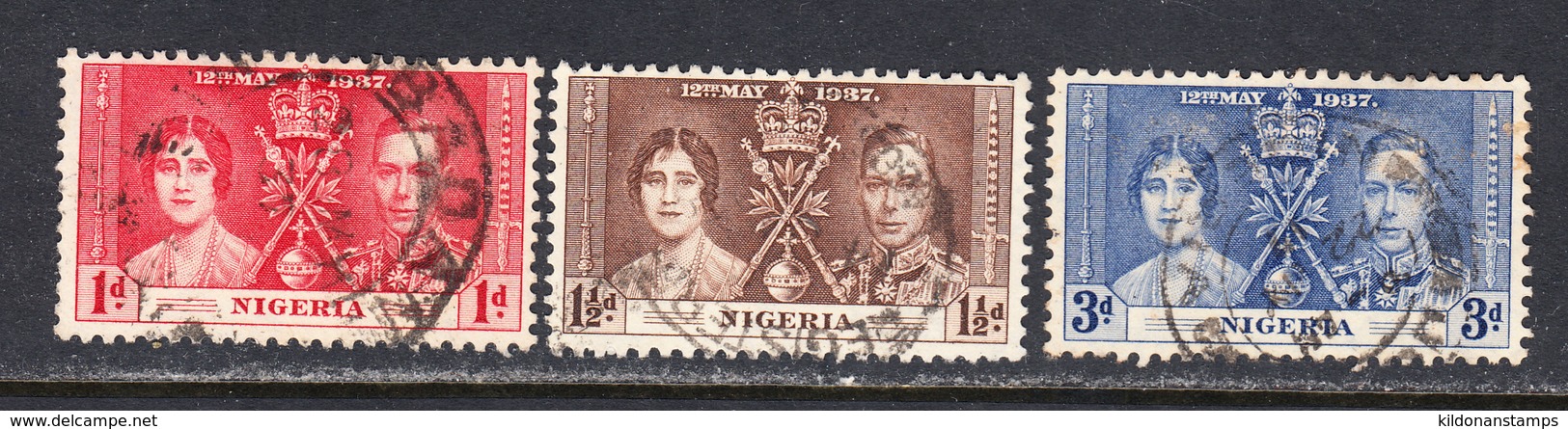 Nigeria 1937 Coronation, Cancelled, SG 46-48, Yt 49-51, Mi 43-45 - Nigeria (...-1960)