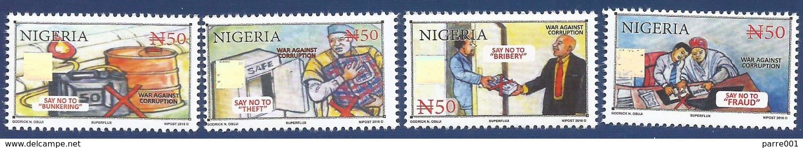 Nigeria 2016 War Against Corruption MNH Mint Hologram Set - Holograms