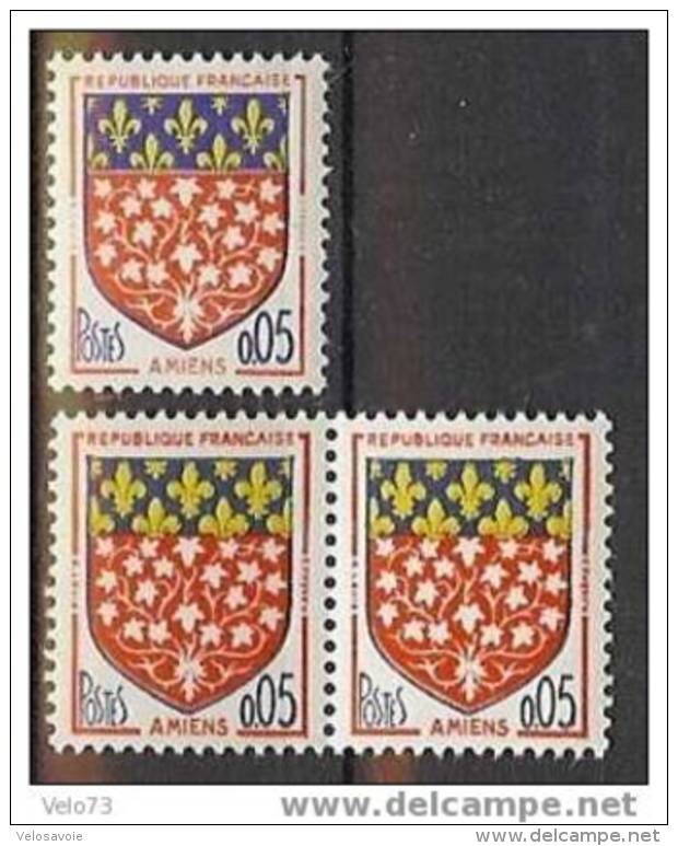 N° 1352 AMIENS IMPRESSION DOUBLE DU JAUNE ** - Unused Stamps