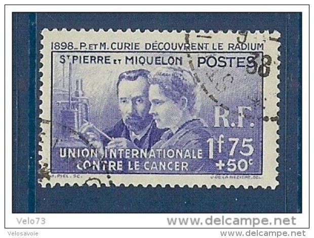 ST PIERRE N° 166 MARIE CURIE OBLITERE TTB - Usados