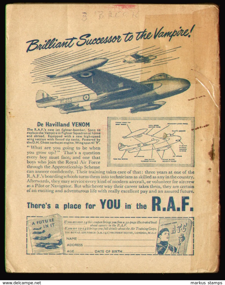 1952 The Dilemma Of Doctor Hiley - Walter Tyrer, Sexton Blake Library 258, RAF Advertising, First Edition - Kriminalgeschichten