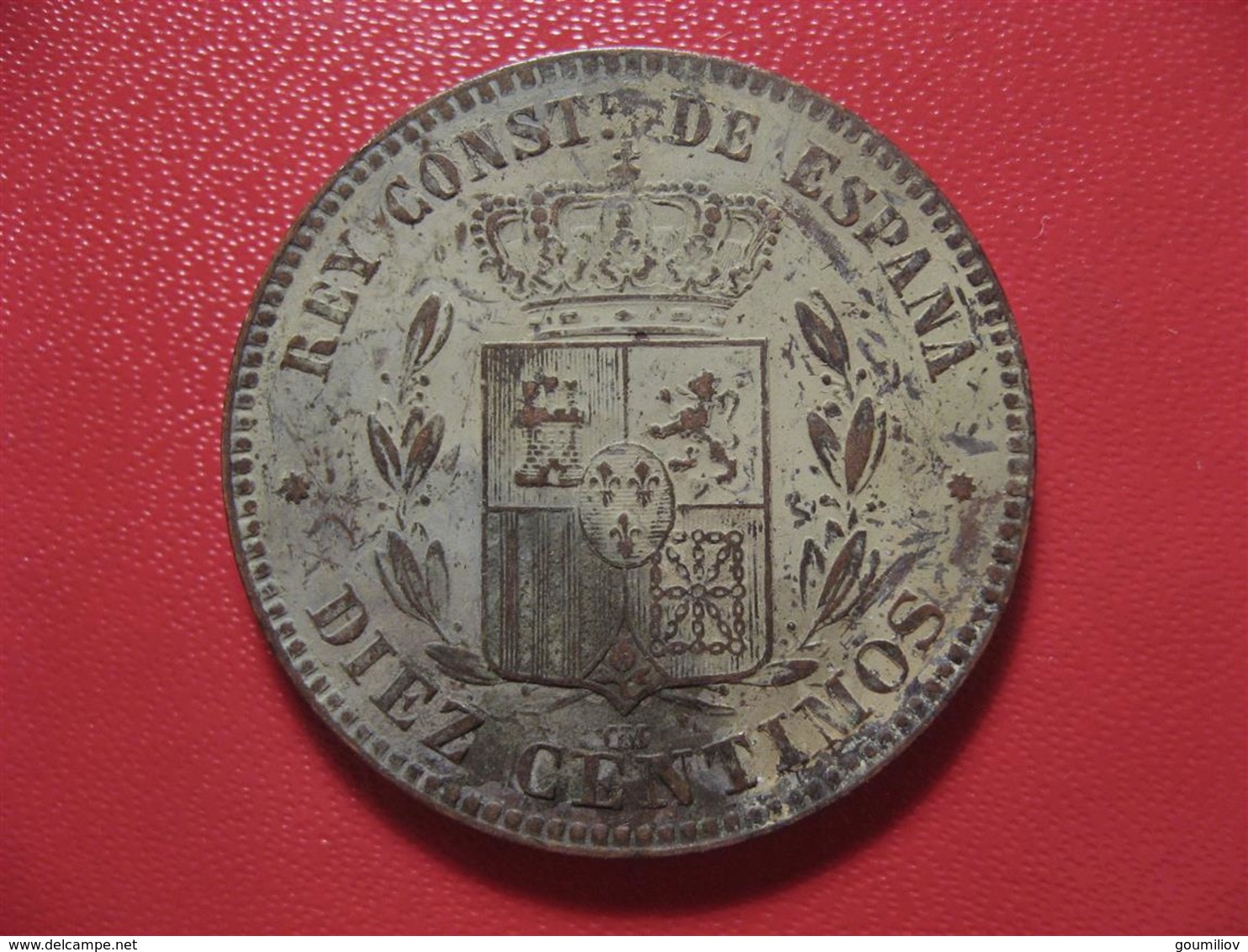 Espagne - 10 Centimos 1877 OM 2989 - Eerste Muntslagen