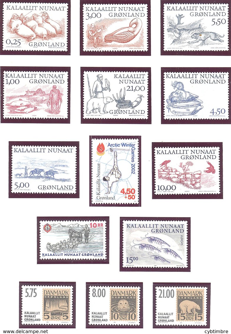 Groenland: Lot 14 Valeurs**; MNH; Cote 46.75€ - Colecciones & Series