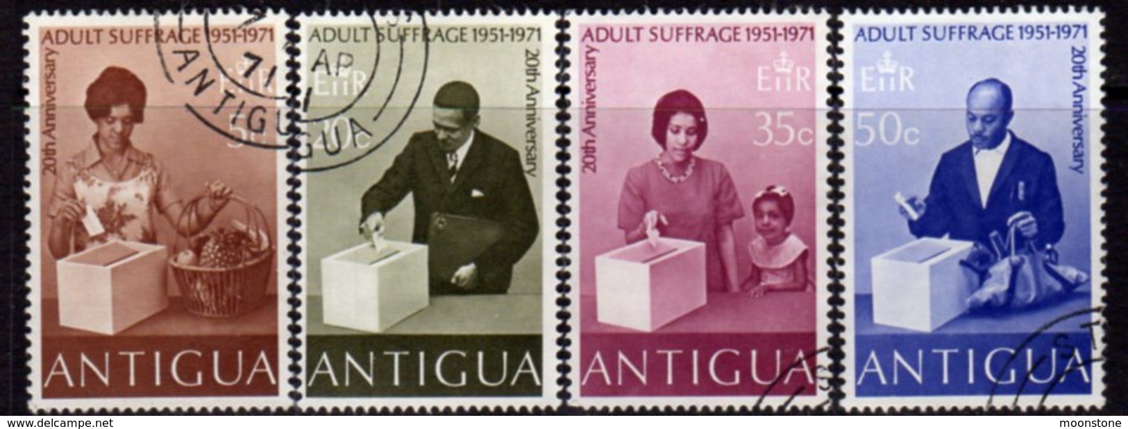 Antigua 1971 20th Anniversary Of Adult Suffrage Set Of 4, Used, SG 296/9 - 1960-1981 Ministerial Government