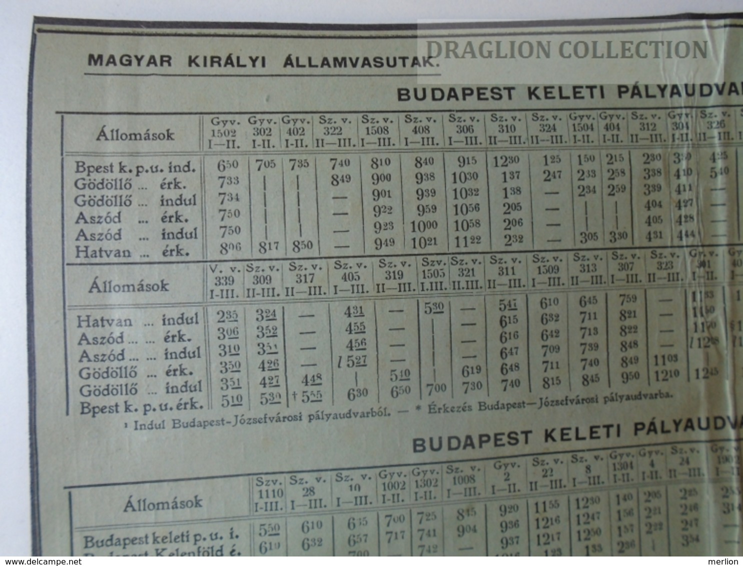 DC48.1  Timetable  Railway  MÁV Hungary  Ca 1910 - Budapest Szolnok Bicske Hatvan - Europa