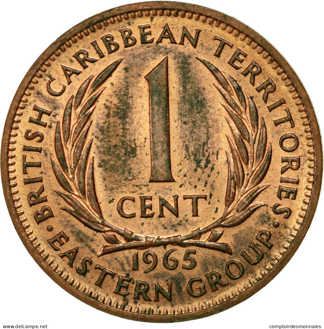 Monnaie, Etats Des Caraibes Orientales, Elizabeth II, Cent, 1965, TTB+, Bronze - Britse-karibisher Territorien