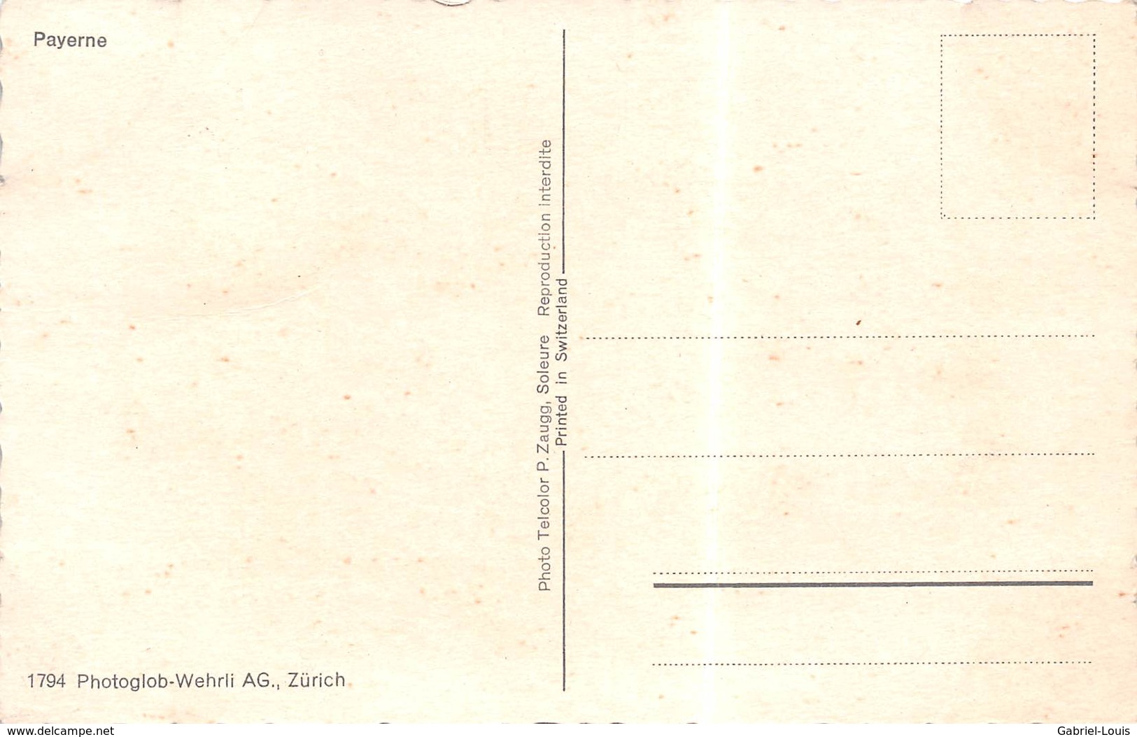 Payerne - Vue Aérienne - ( Couleur Petit Format 14 X 9 Cm ) - Non Circulé - Payerne