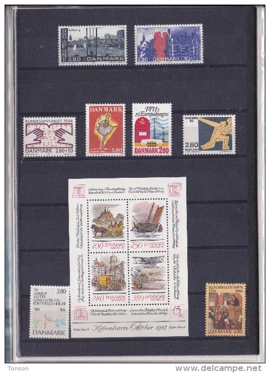 Denmark, 1986 Yearset, Mint In Folder With 2 Rare Hafnia Miniature Sheets, 5 Scans. - Années Complètes