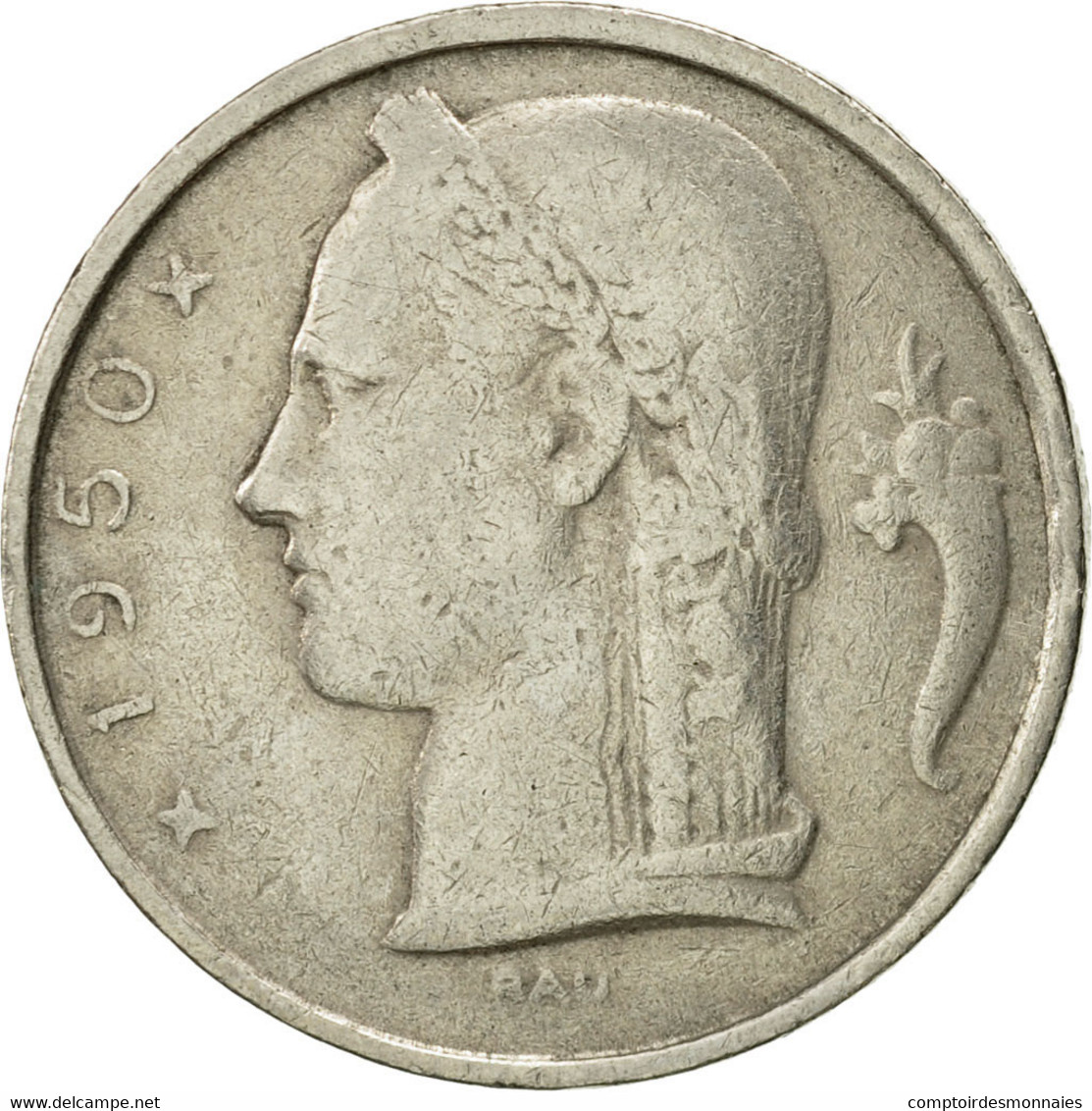 Monnaie, Belgique, 5 Francs, 5 Frank, 1950, TTB, Copper-nickel, KM:134.1 - 5 Francs