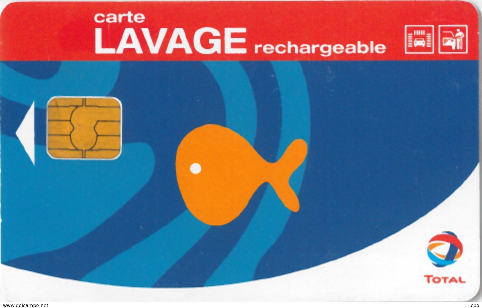 # Carte A Puce Portemonnaie Lavage Total - Poisson - 600 Stations - Carte De Lavage Rechargeable - Bon Etat - - Car Wash