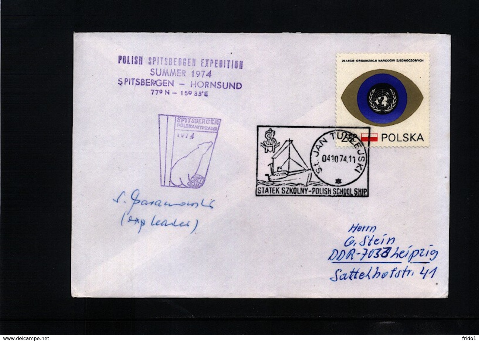 Polen / Poland / Polska 1974 Polish Spitzbergen Expedition Interesting Signed Cover - Expéditions Arctiques