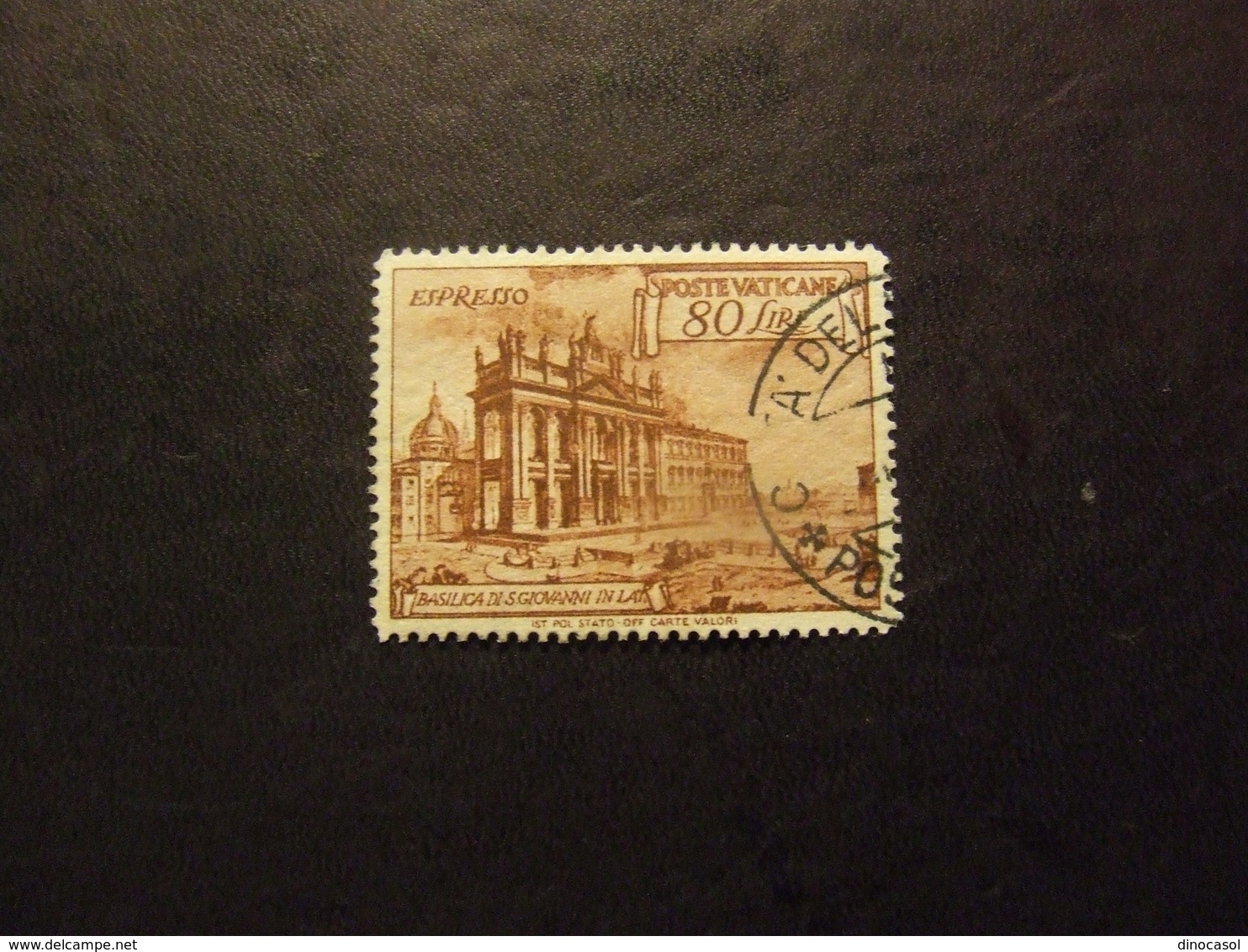 VATICANO 1949 BASILICHE 80 L USATO Dent 13 1/4 X 14 - Exprès