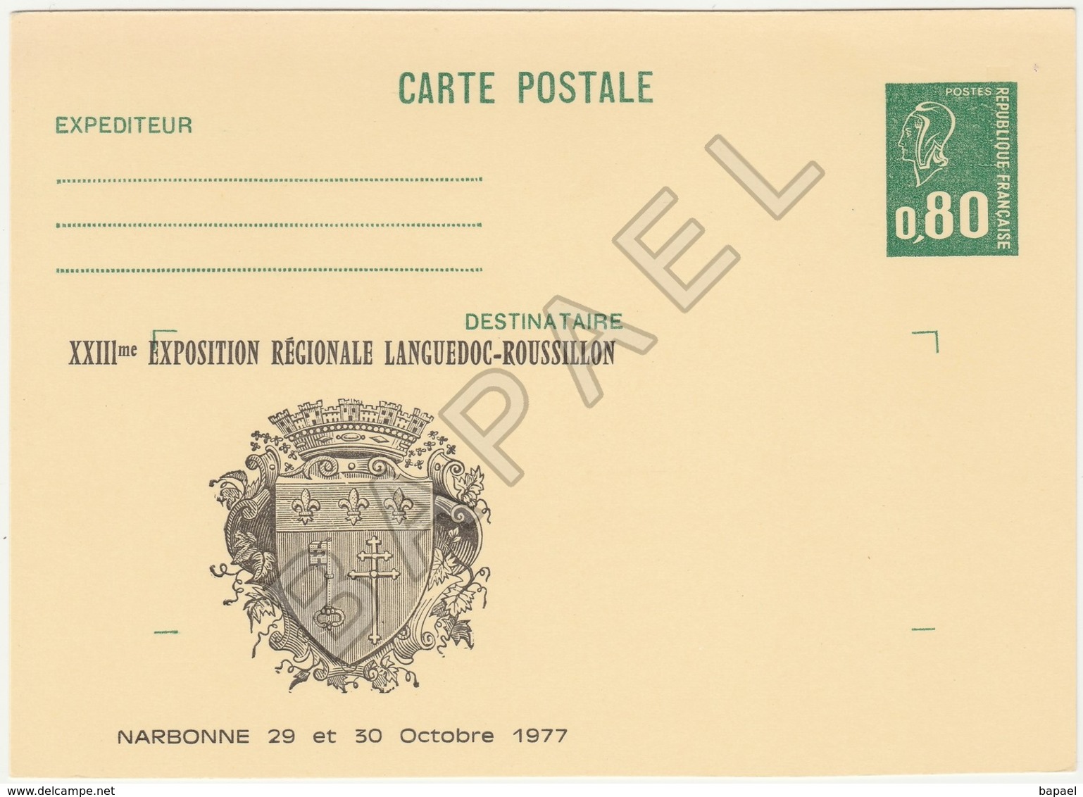 Narbonne (11) - Entier Postal - XXIIIème Exposition Régionale Languedoc-Roussillon - AK Mit Aufdruck (vor 1995)