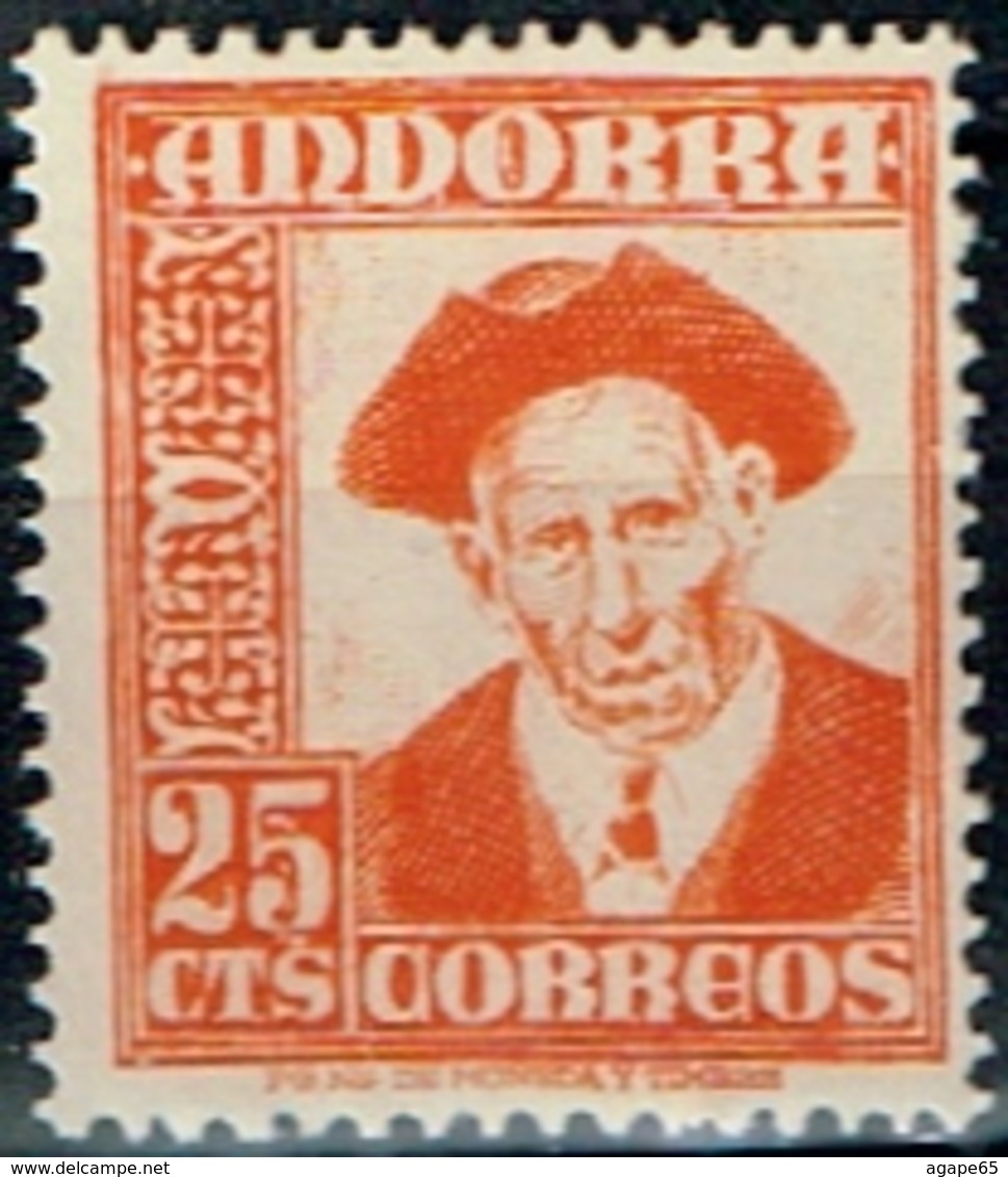 ANDORRA,25 CTS,1953,** - Usati