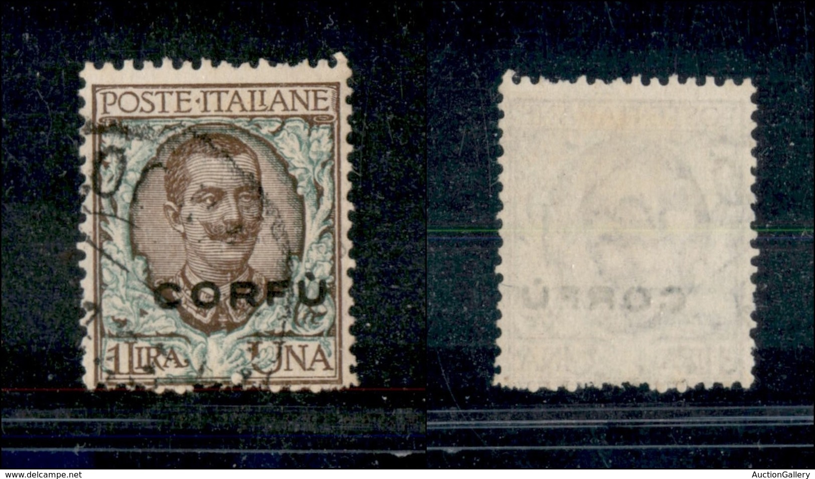 22171 OCCUPAZIONI - CORFU' - 1923 - 1 Lira (8) - Soprastampa A Destra - Non Catalogato – Usato - Andere & Zonder Classificatie