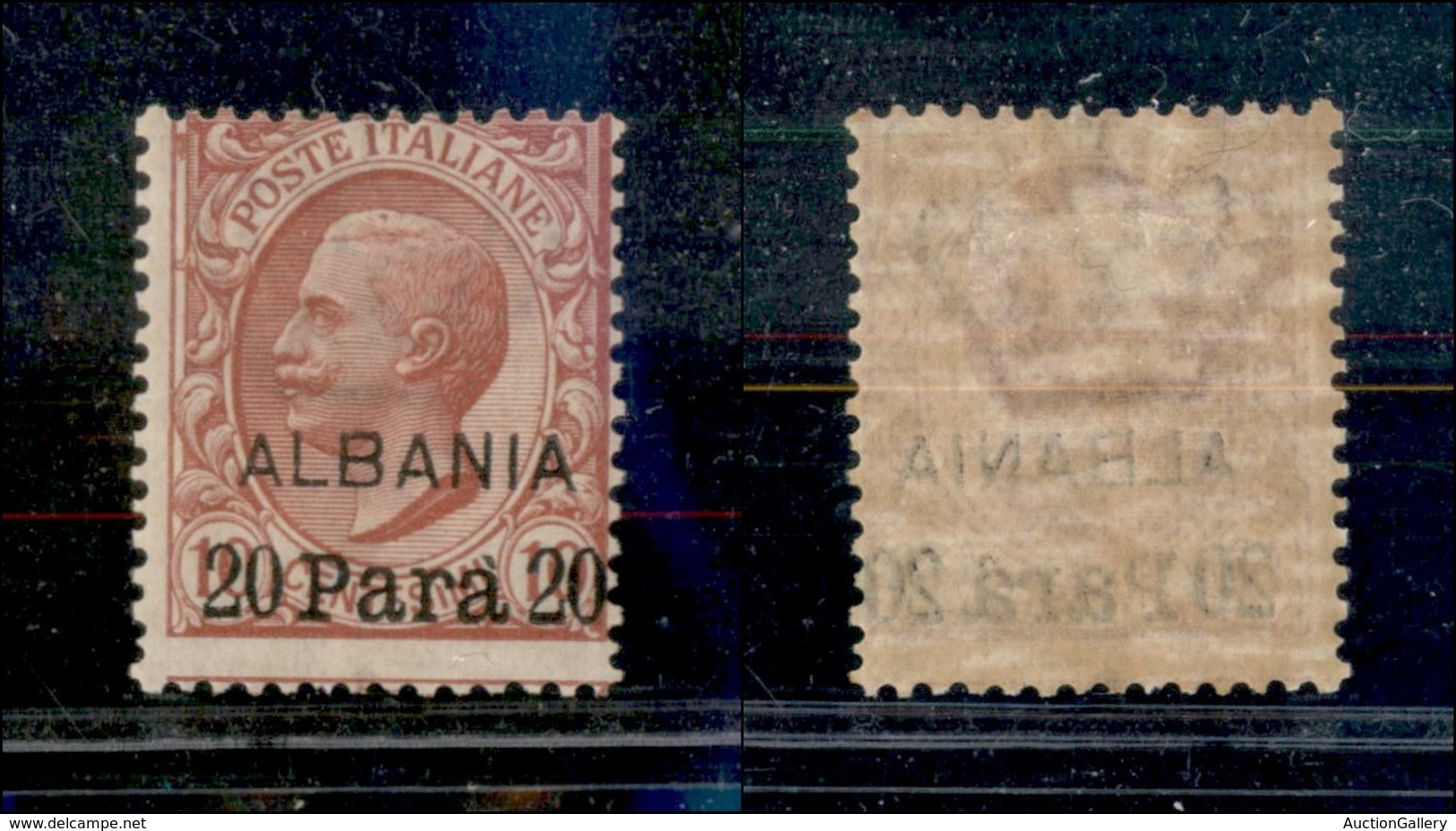 22656 UFFICI POSTALI ESTERO - ALBANIA - 1907 - 20 Para Su 10 Cent (8) Nuovo Con Gomma (45) - Sonstige & Ohne Zuordnung