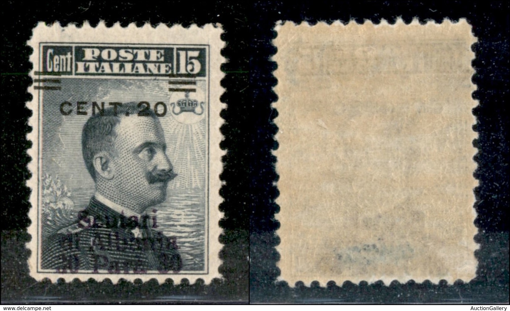 22732 UFFICI POSTALI ESTERO - DURAZZO - 1916 - 30 Para Su 20 Cent Su 15 (9aa) - Soprastampa In Basso A Sinistra - Gomma  - Andere & Zonder Classificatie