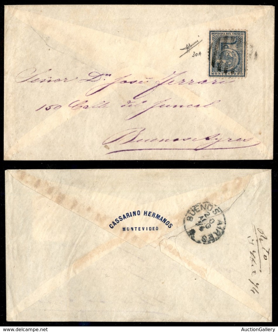 24981 ESTERO - URUGUAY - 5 Cent (Unif. 28a) Isolato Su Busta Da Montevideo A Buenos Aires (20.8.74) – Sorani - Sonstige & Ohne Zuordnung