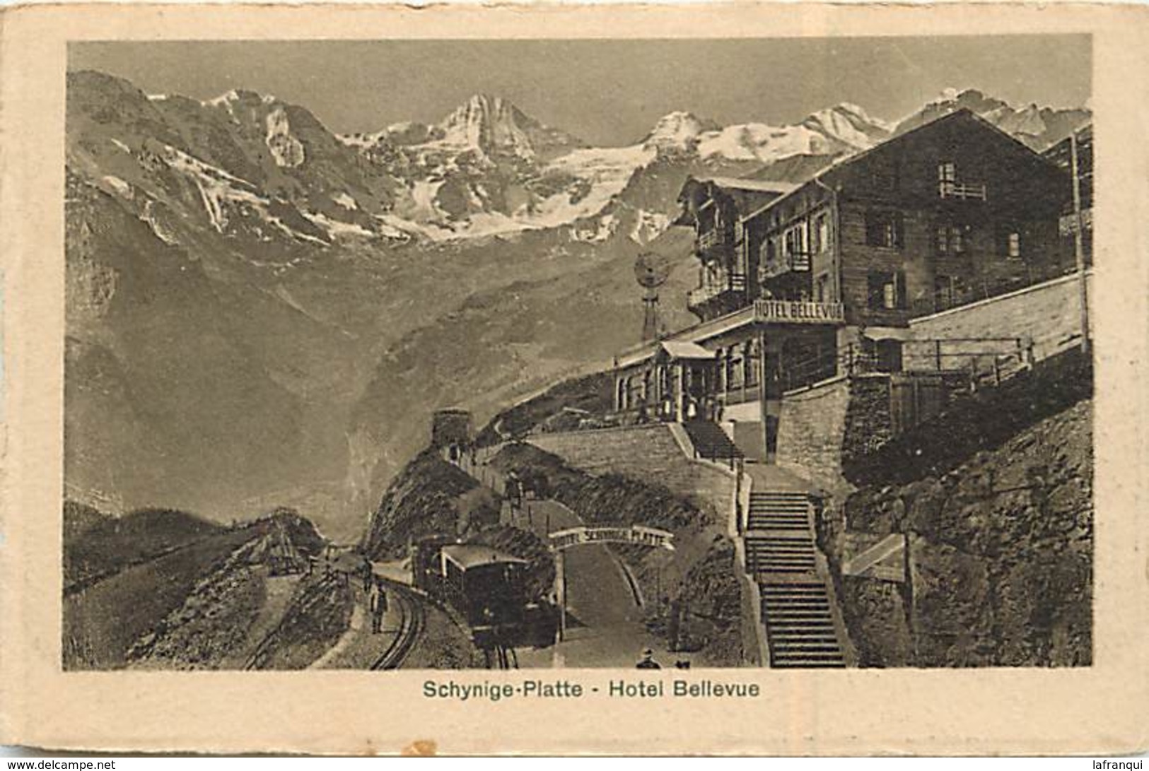 Suisse - Ref D218- Schynige Platte - Hotel Bellevue - Train Ligne De Chemin De Fer - Carte Bon Etat - Bellevue