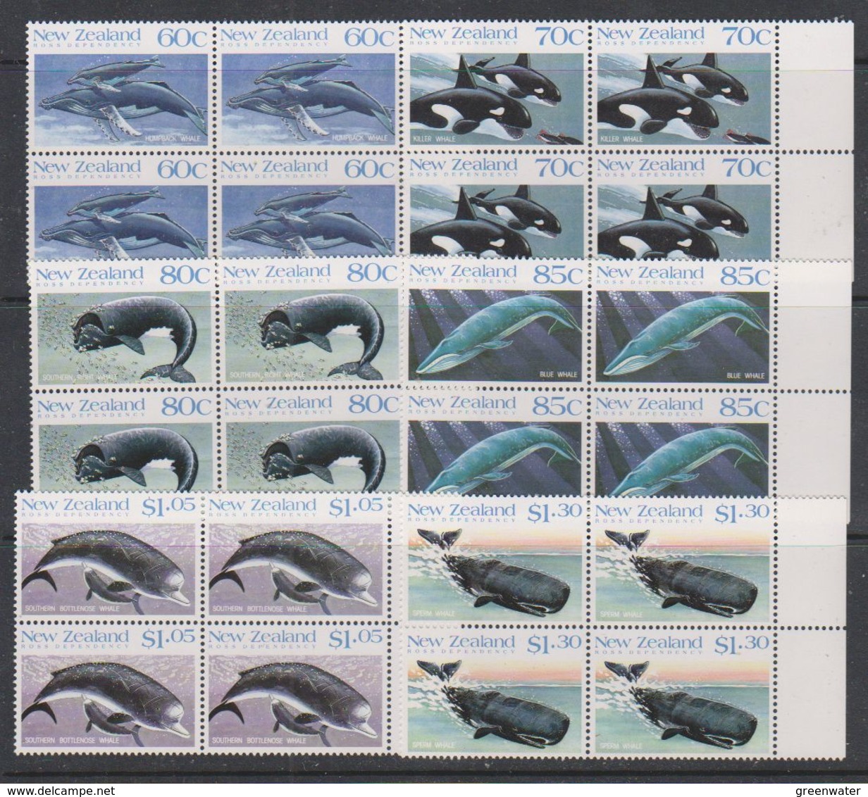 Ross Dependency 1988 Whales 6v Bl Of 4 (+margin) ** Mnh (39836C) - Nuovi