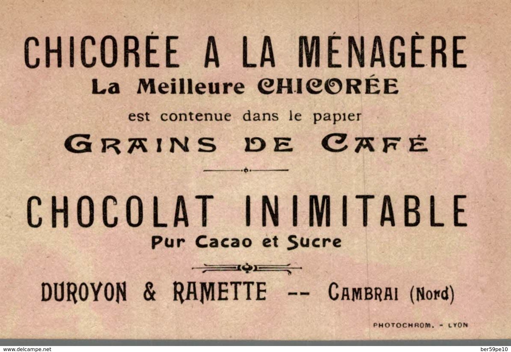 CHROMO CHICOREE  A LA MENAGERE DUROYON & RAMETTE CAMBRAI  A GUIGNOL - Duroyon & Ramette