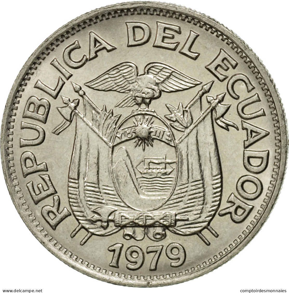Monnaie, Équateur, 50 Centavos, Cincuenta, 1979, TTB, Nickel Clad Steel, KM:81 - Ecuador